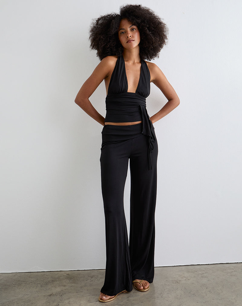 Immagine di Donata, pantalone nero con cintura