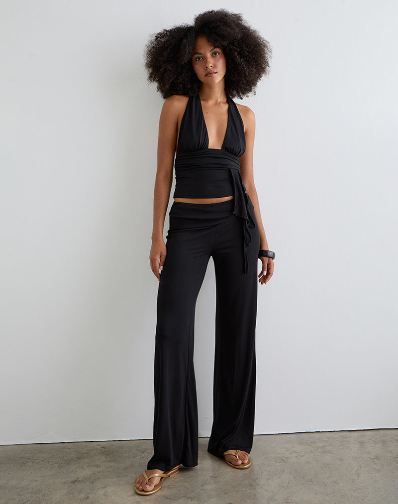 Immagine di Prilla Halter Top in Cupro Nero