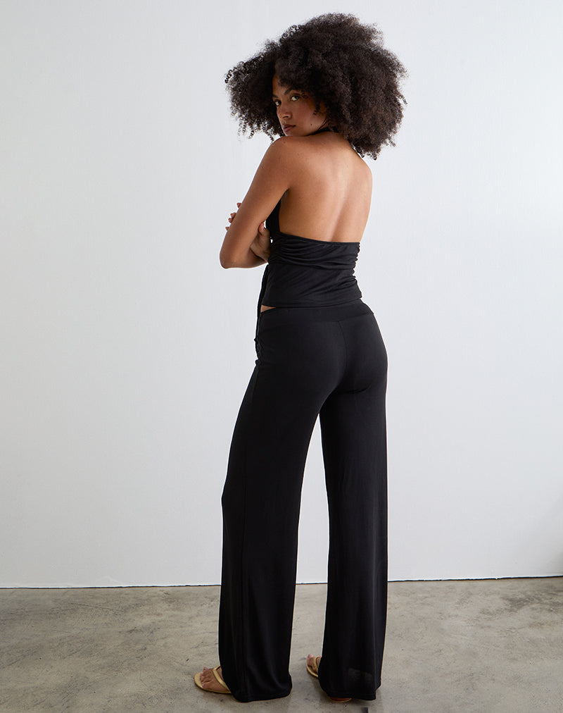 Immagine di Donata, pantalone nero con cintura