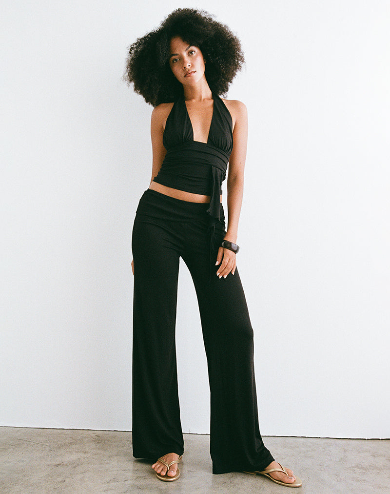 Pantaloni Donata in nero con cintura