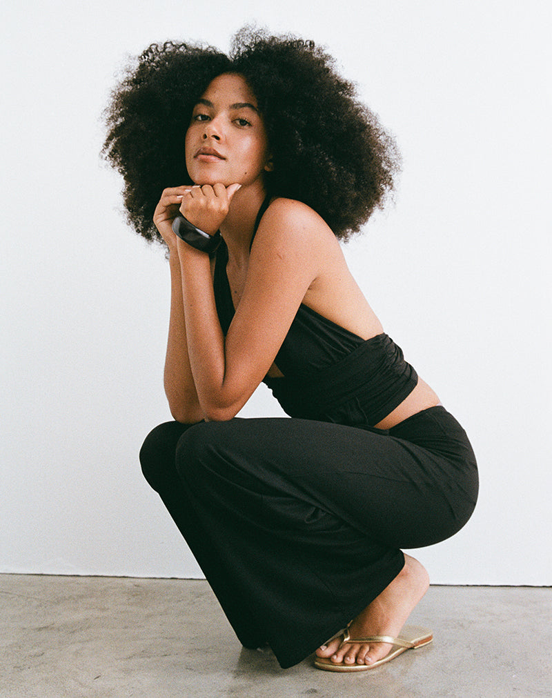 Immagine di Donata, pantalone nero con cintura