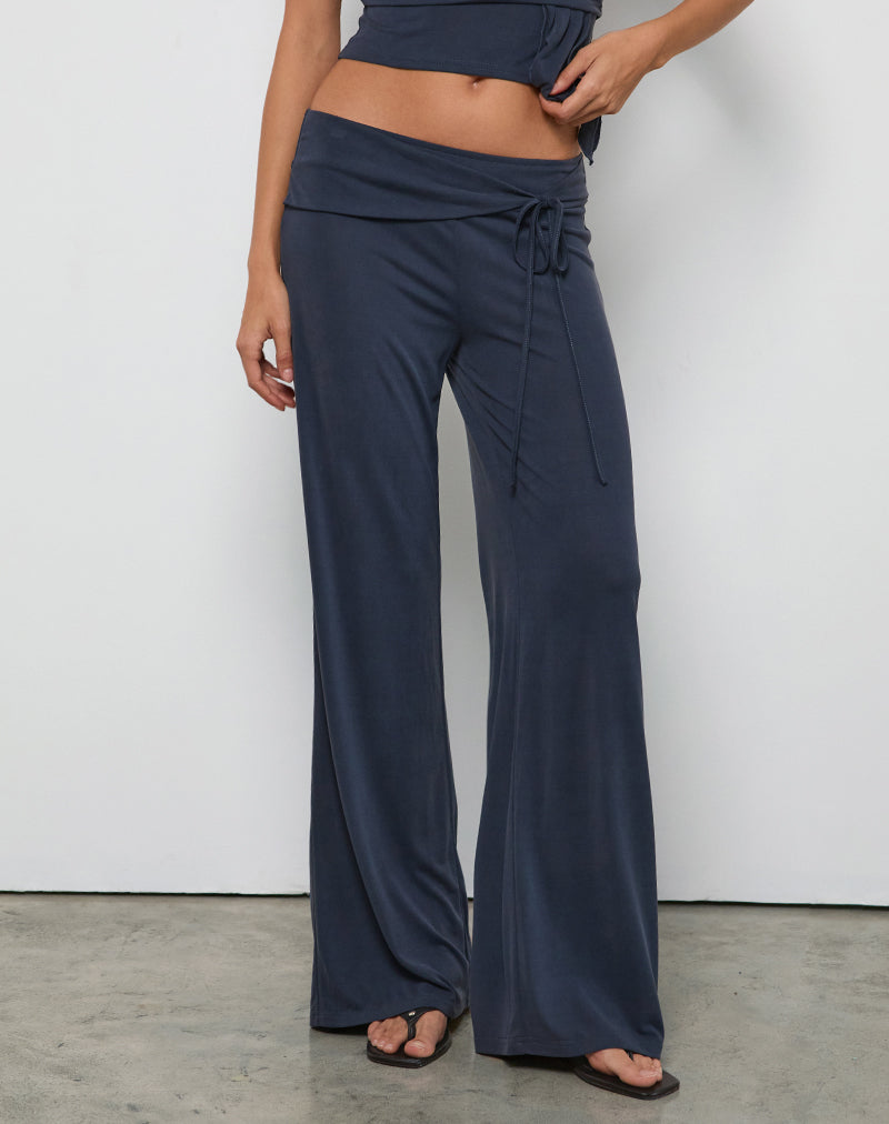 Pantaloni Donata in Ocean Storm con cintura