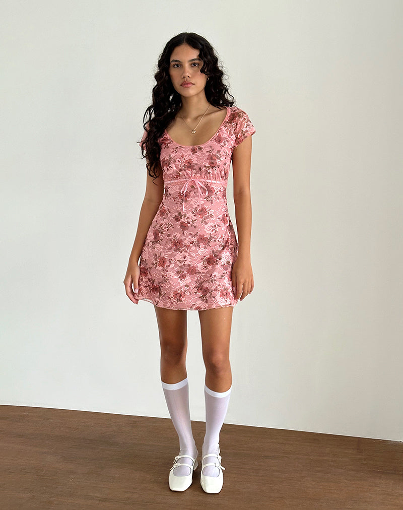 Immagine dell'abito Prinsa in pizzo rosa floreale Bloom