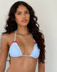 Immagine di Pumyla Bikini Top in percalle blu con fiocchi