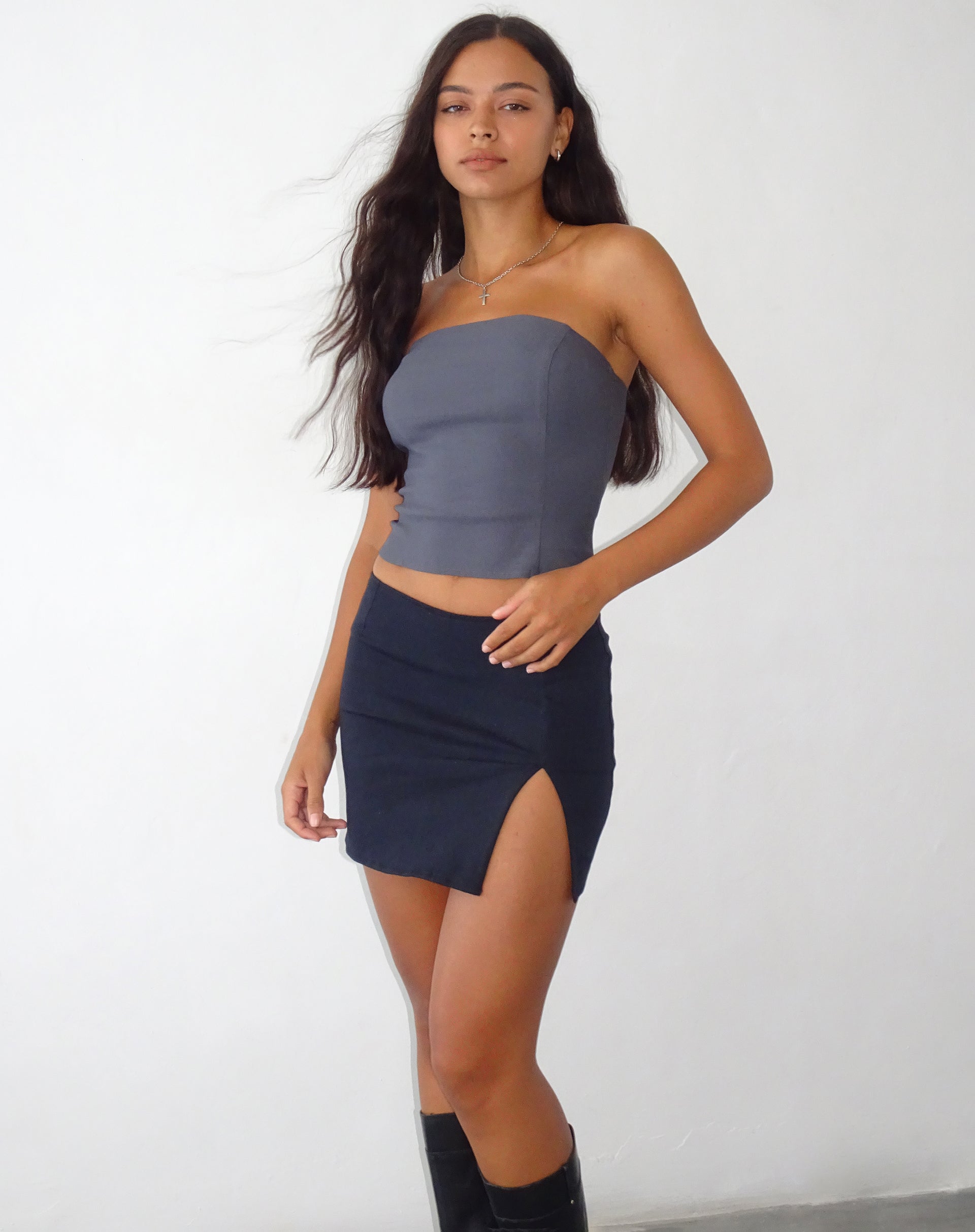 Immagine di Pelma Mini Gonna in Twill Nero
