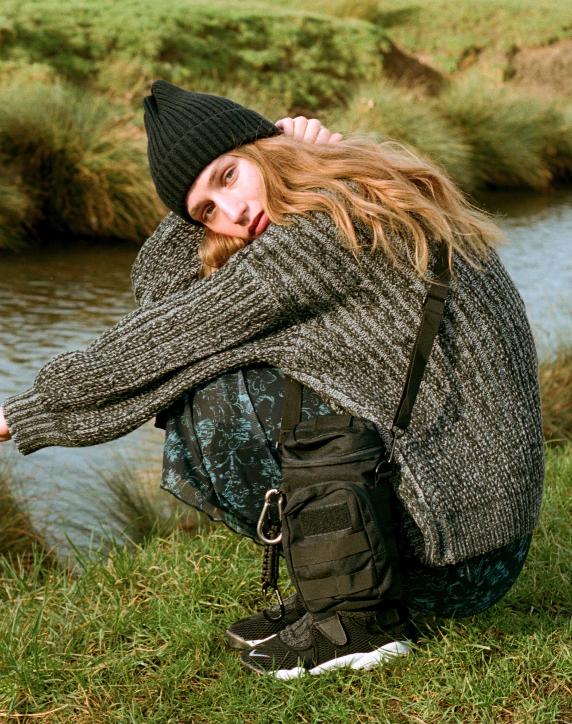 immagine di Amieta Knitted Jumper in Shadow Grey