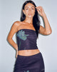 immagine di Shae Mesh Bandeu Top in Navy Flower