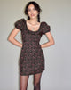immagine di Sasyana Mini Dress in Rosa Scuro Rosa Nero
