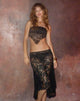 immagine di Vana Waterfall Hem Lace Midi Skirt in Jet Black