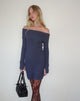 Immagine di Queeva Mini abito Bardot in maglia color carbone scuro