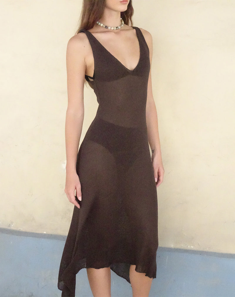 Maxi abito Rabindra in marrone