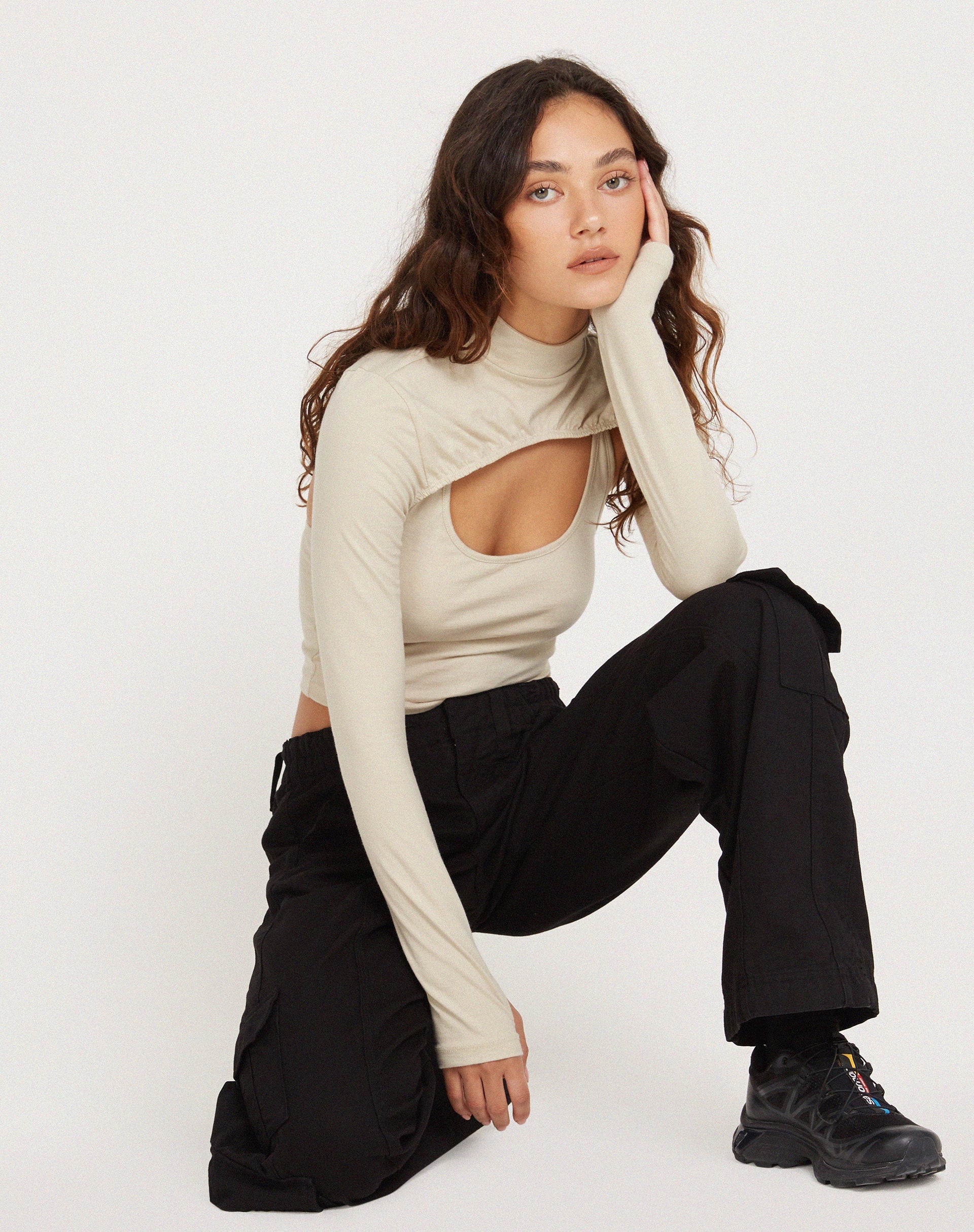 Immagine di Raccet Crop Top a maniche lunghe in latte di cocco