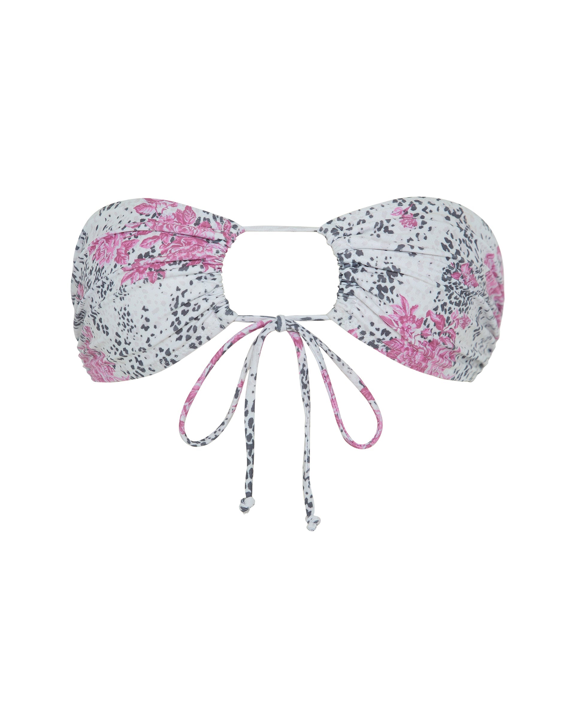 Immagine di Racola Bikini Top in bianco stampa fiori di giungla