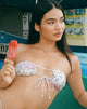 Immagine di Racola Bikini Top in bianco stampa fiori di giungla