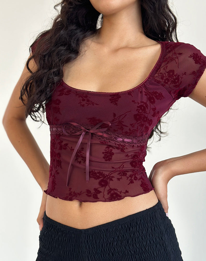 Top Rada in botanico floccato marrone