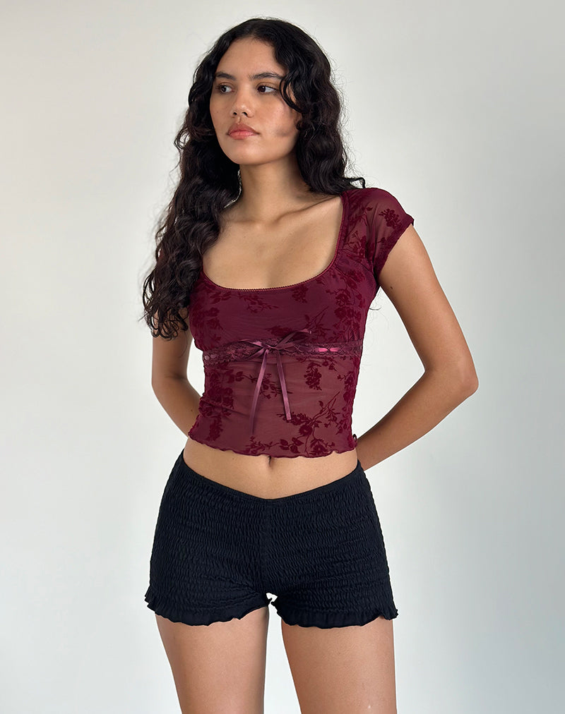 Top Rada in botanico floccato marrone