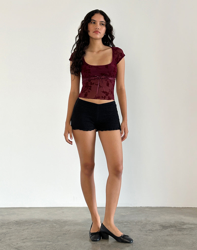 Immagine di Rada Top in Botanical Flocked Maroon