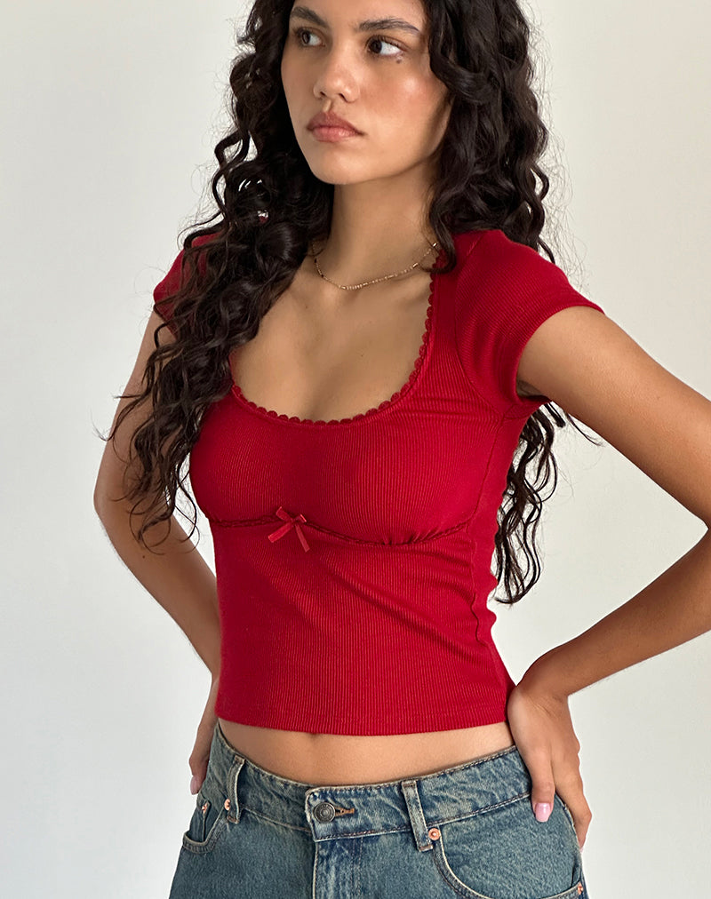 Top Rada in Rib Adrenaline Red