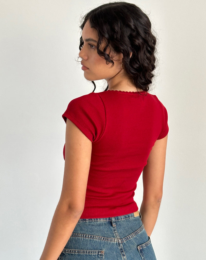 Immagine di Rada Top in Rib Adrenaline Red