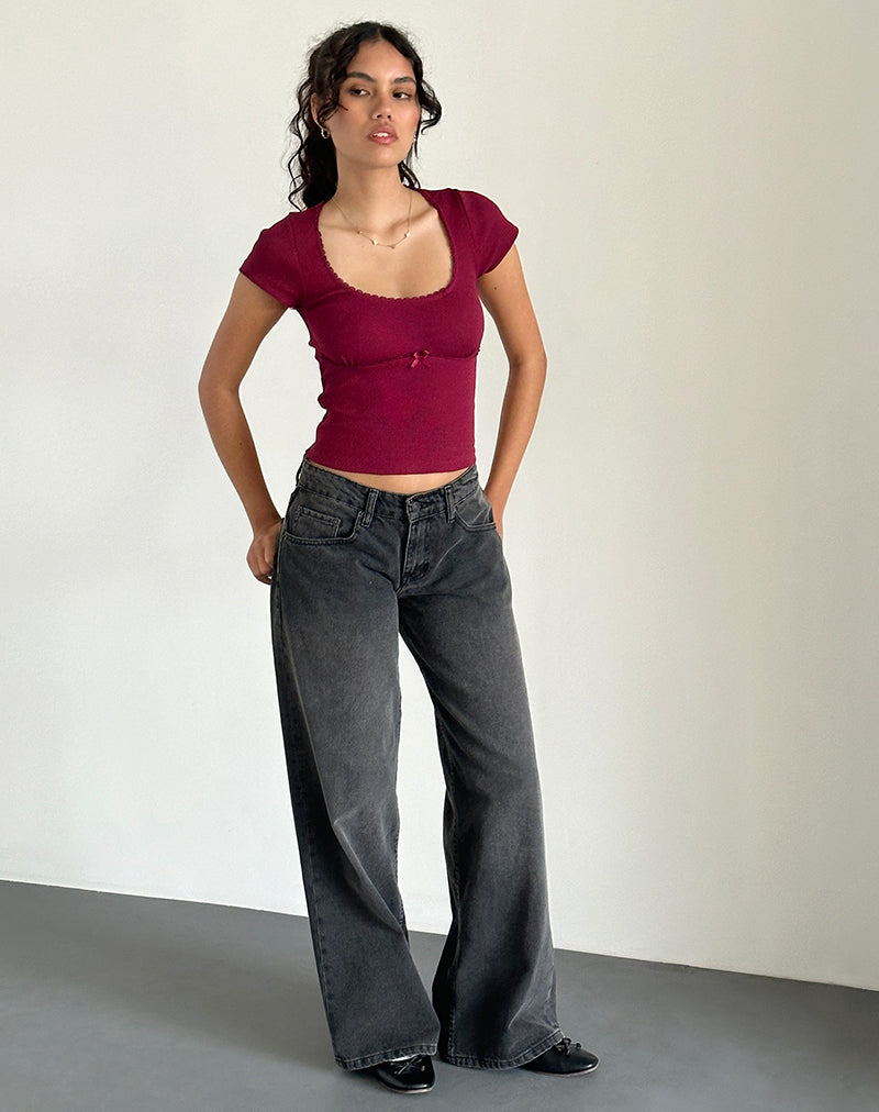 Immagine di Rada Top in Rib Burgundy