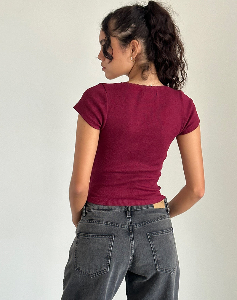 Immagine di Rada Top in Rib Burgundy