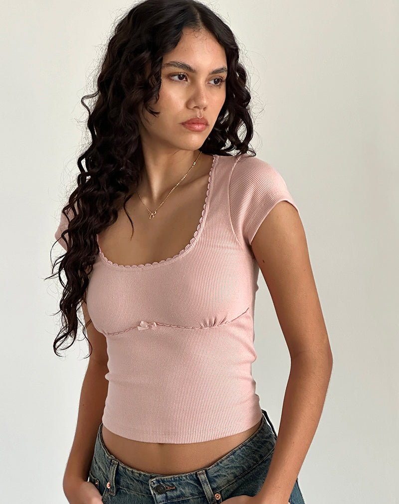 Top Rada in Rib Pink Lady