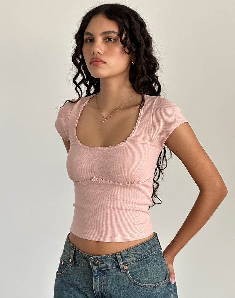 Top Rada in Rib Pink Lady