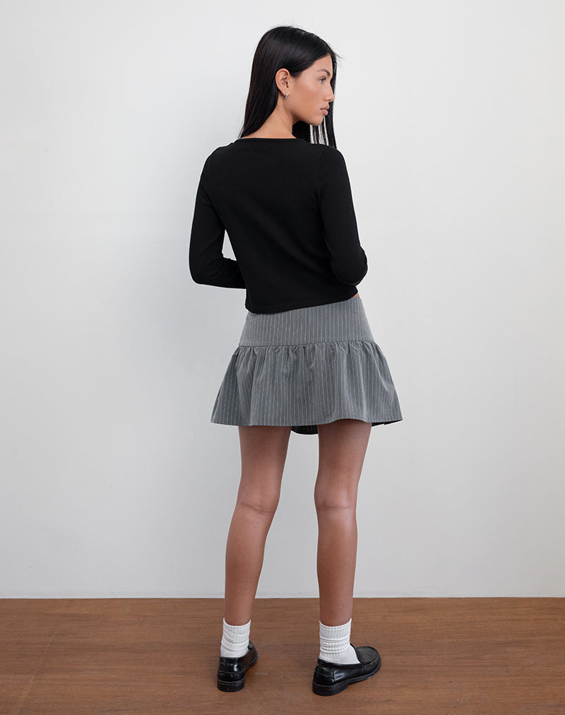 Immagine di Raffita Mini Gonna in Gessato Grigio