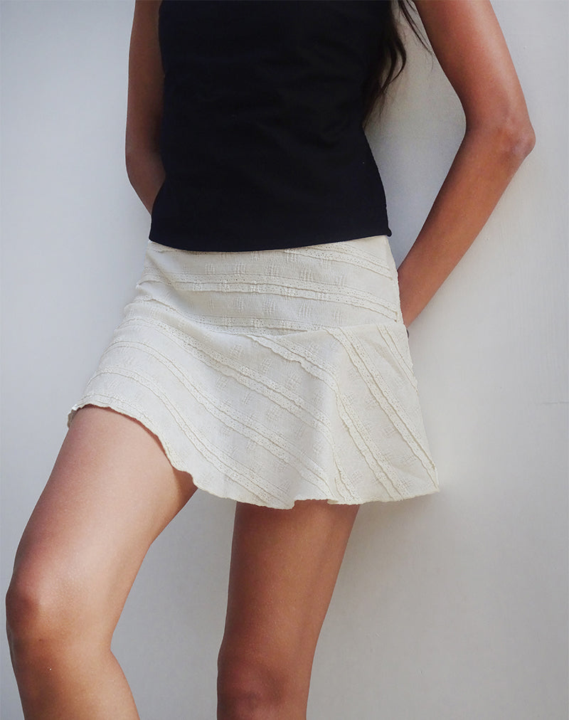 Immagine di Ragna Mini Skirt in Crinkle Ivory