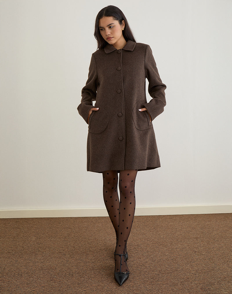 Cappotto Rakai in lana color cioccolato