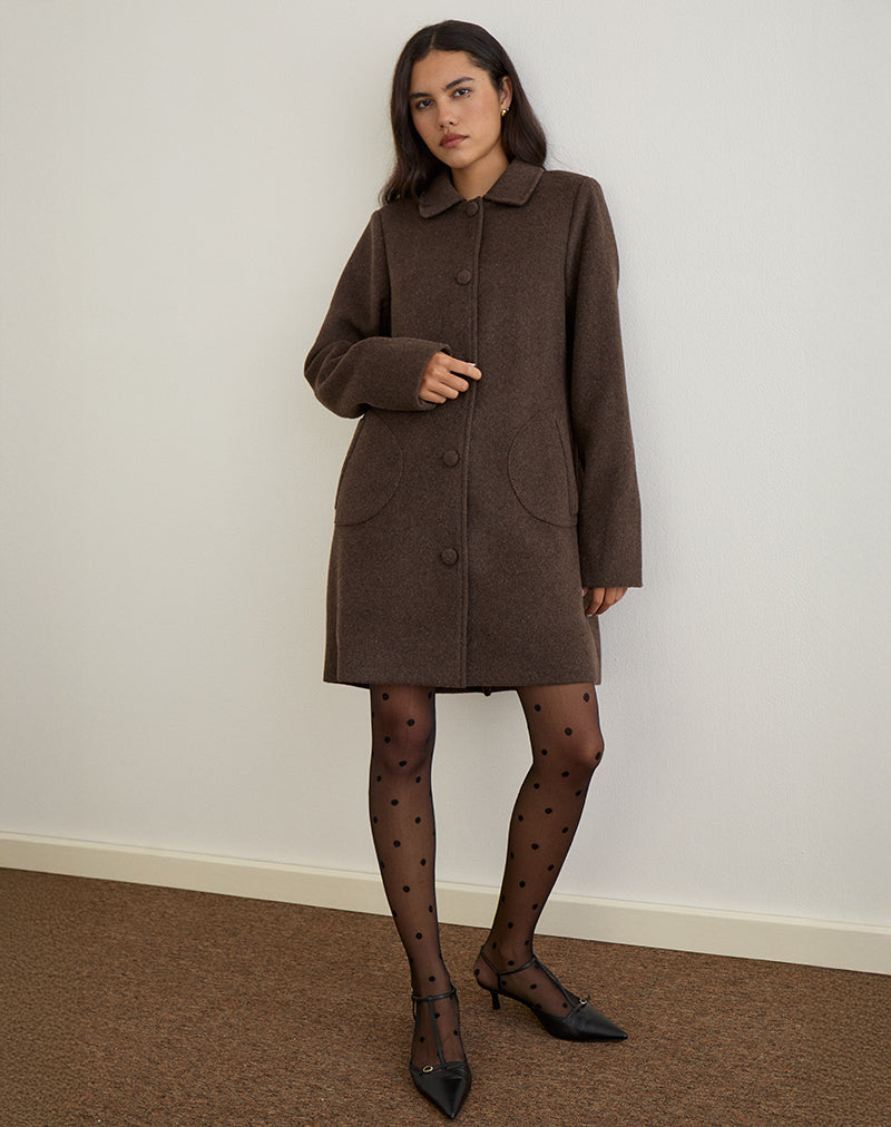 Immagine di Rakai Pea Coat in lana cioccolato
