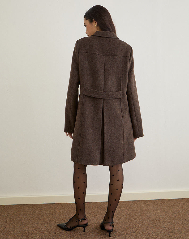 Immagine di Rakai Pea Coat in lana cioccolato