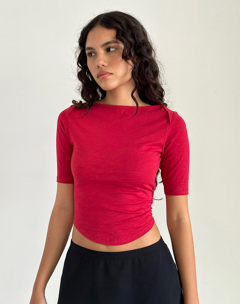 Maglia curva Ralda in rosso adrenalinico