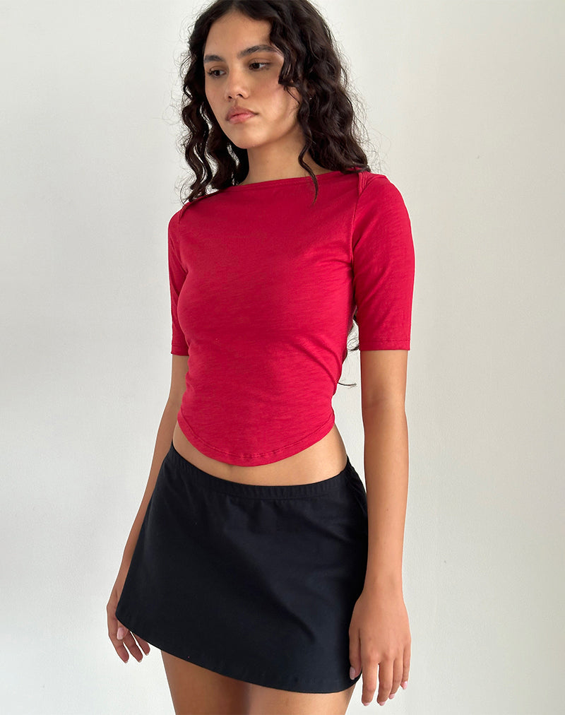 Immagine di Ralda Curved Jersey Tee in rosso Adrenaline