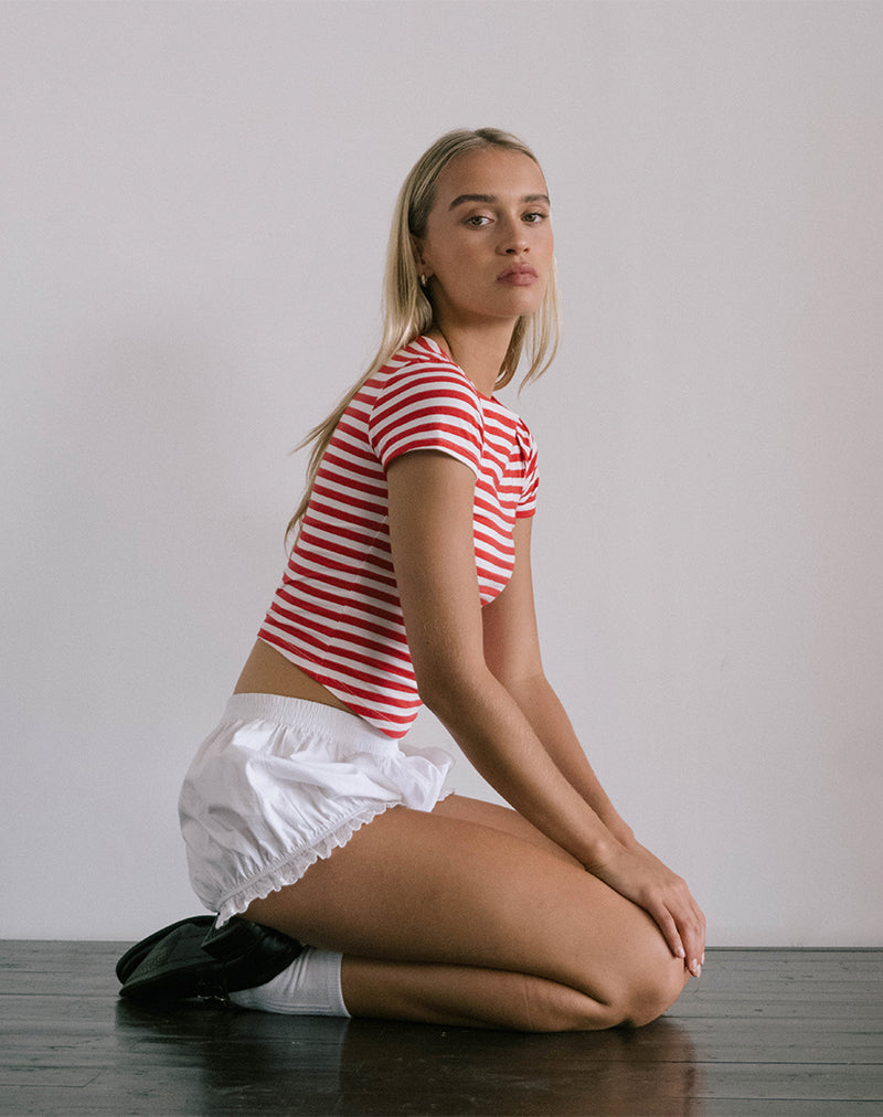 immagine di Ralina Top a righe bianche e rosse