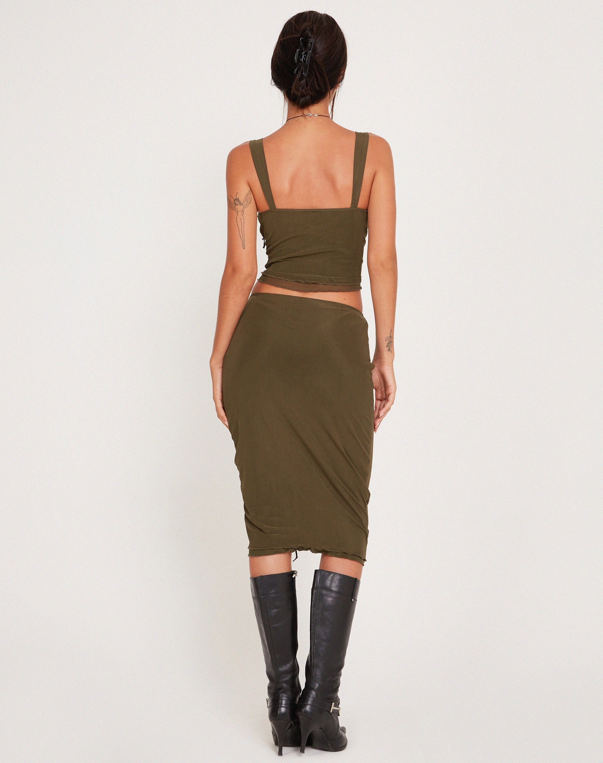 Immagine di Raline Gilet Top in Mesh Dark Olive