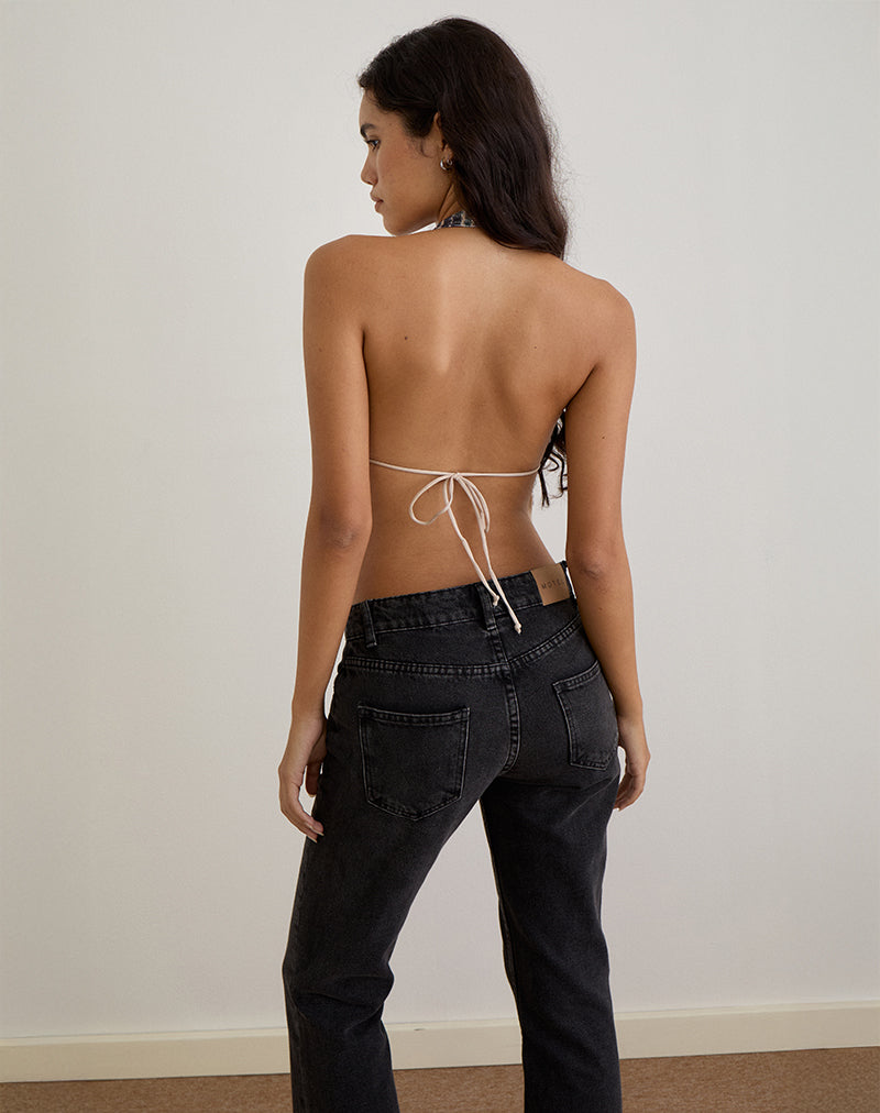 Immagine di Ramilo Top in paillettes vintage check marrone