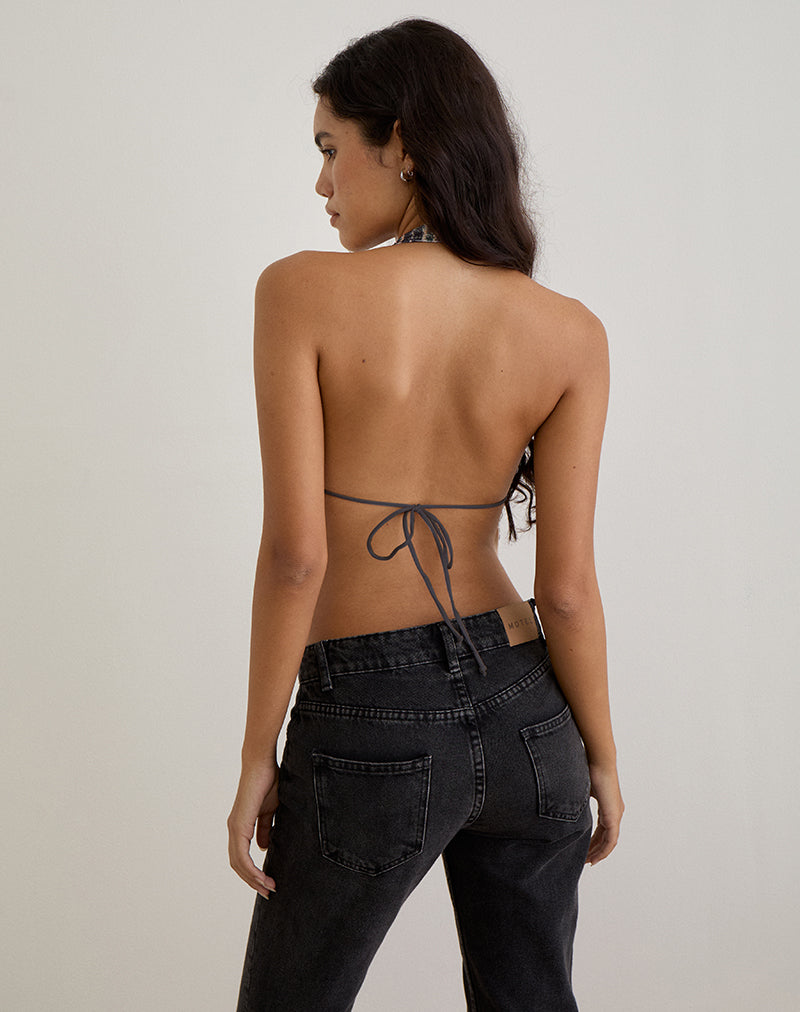 Immagine di Ramilo Top in paillettes vintage check marrone