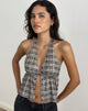 Immagine di Ramilo Top in paillettes vintage check marrone