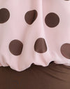 Chiffon rosa con stampa a pois