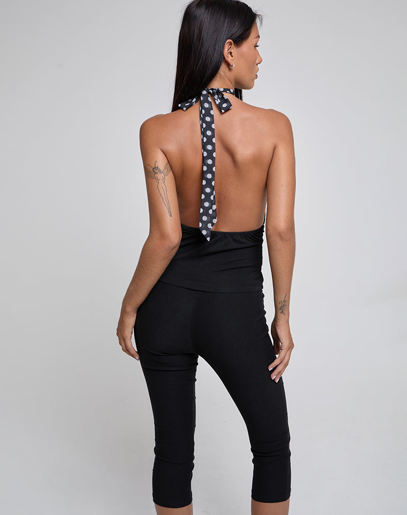 Immagine di Rania Top senza schienale in Basic Polka Nero