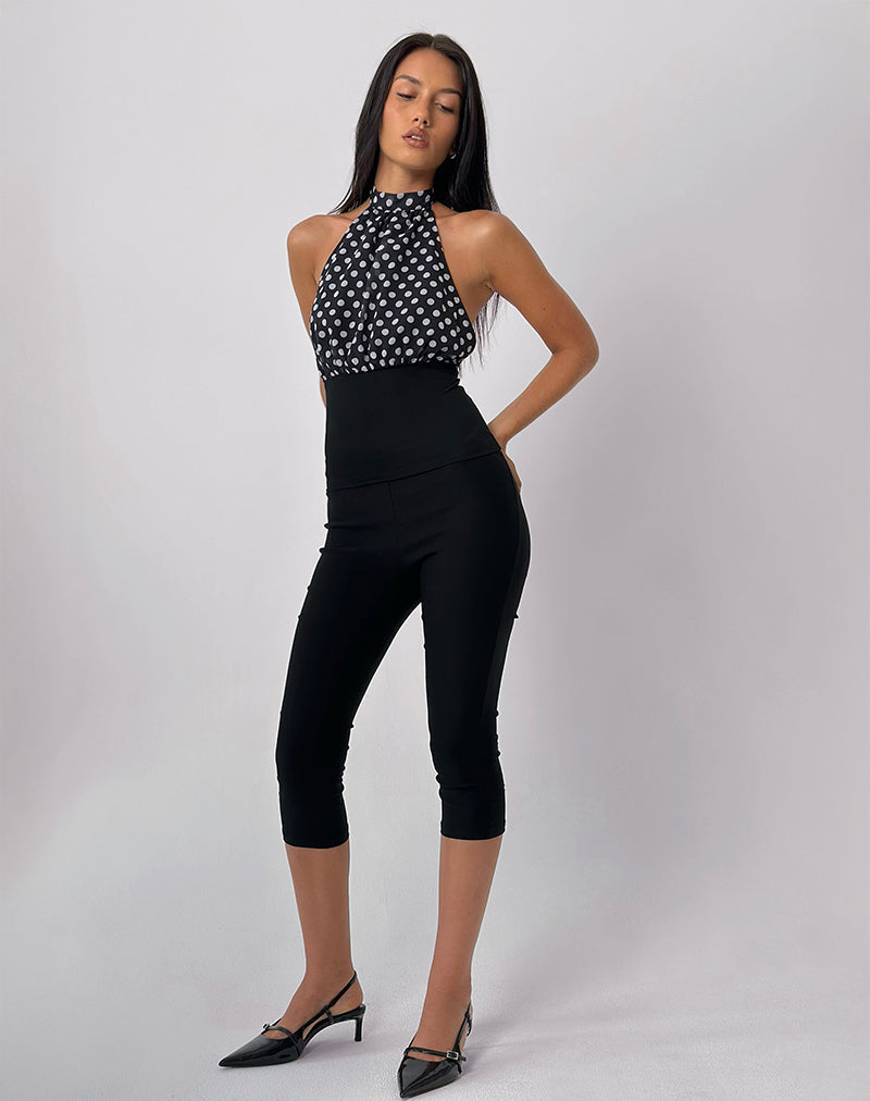 Immagine di Rania Top senza schienale in Basic Polka Nero
