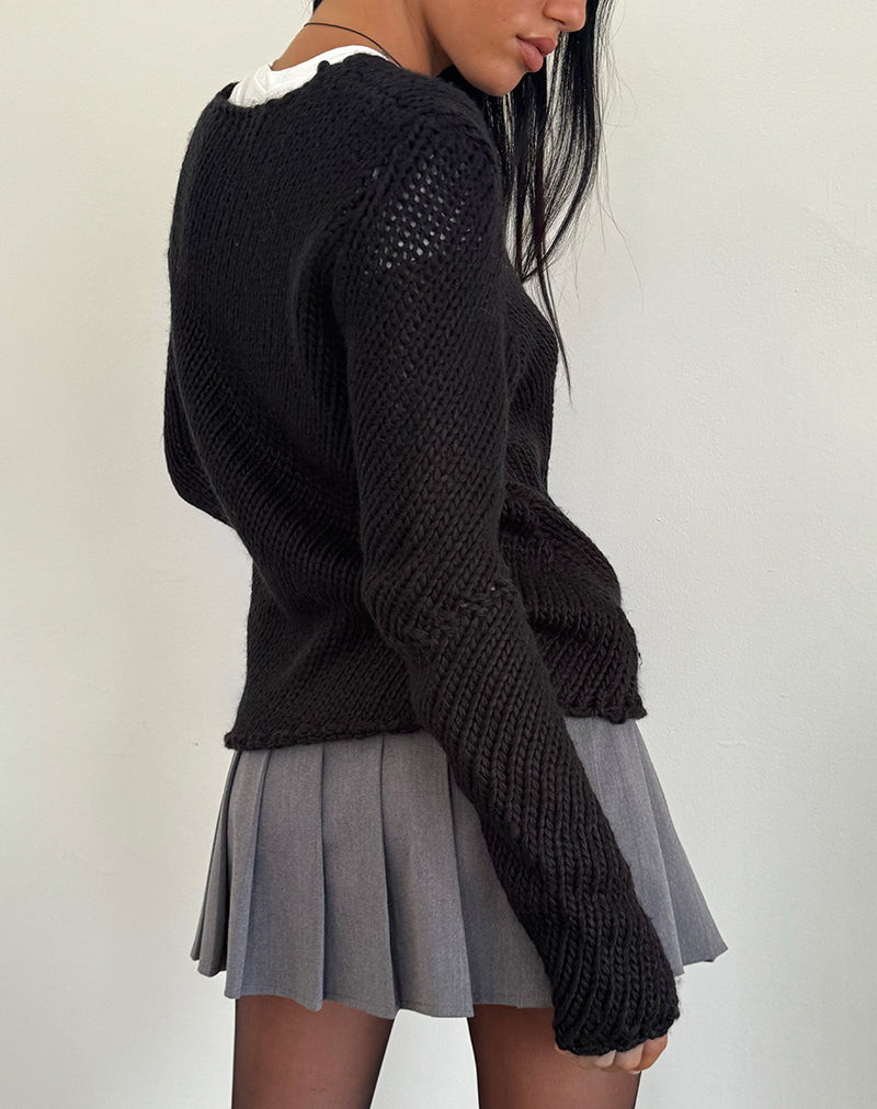 Immagine di Ranvir, maglione lavorato a maglia nero