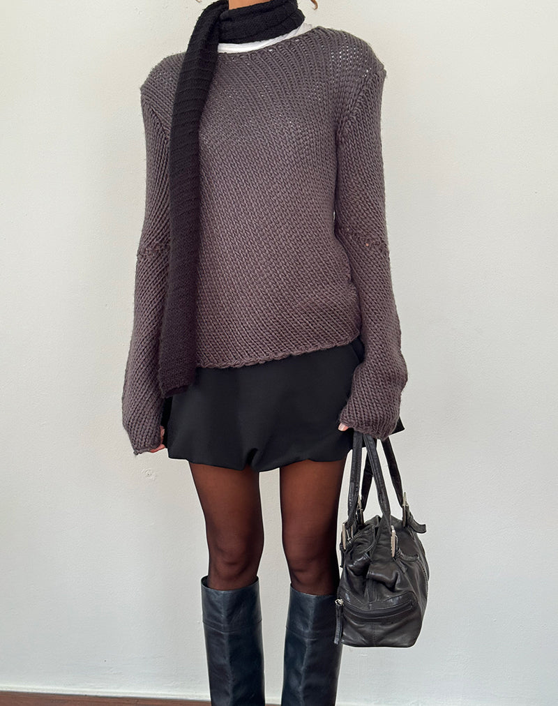 Immagine di Ranvir, maglione lavorato a maglia color antracite