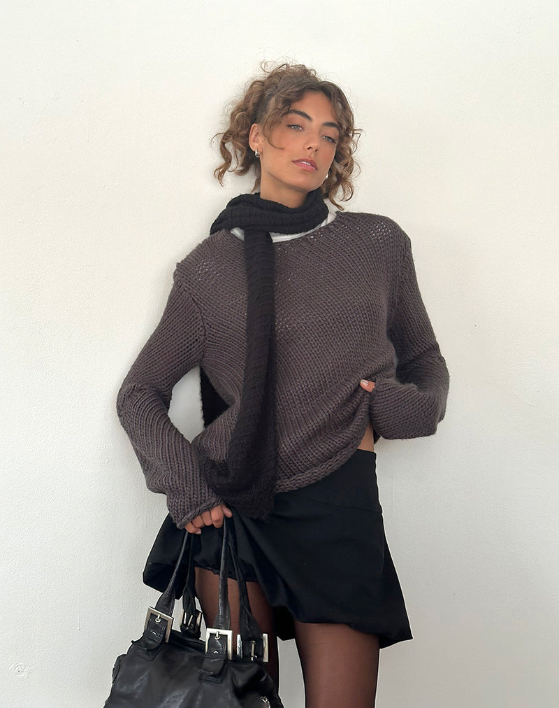 Immagine di Ranvir, maglione lavorato a maglia color antracite