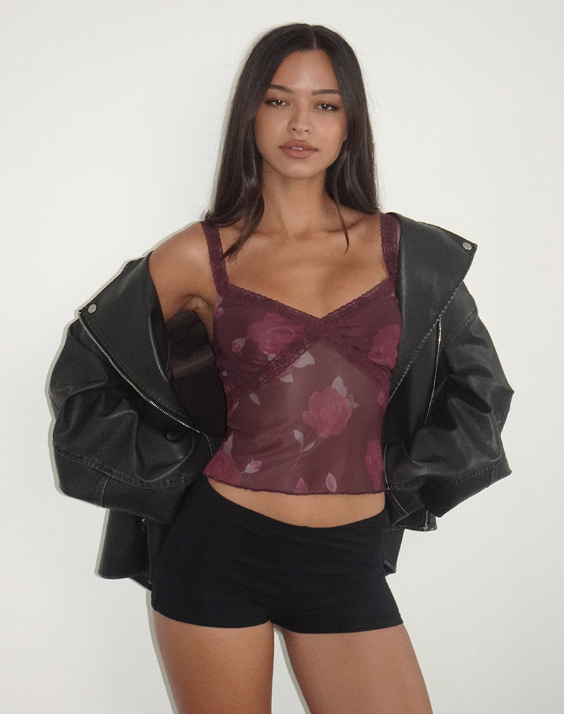 Immagine di Rasa Cami Top in Blooming Rose Borgogna