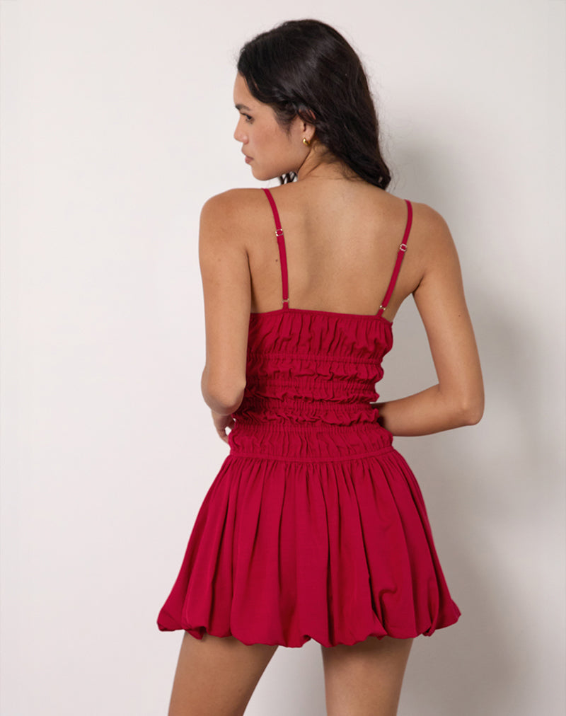 Immagine di Rasmil Bubble Mini Dress in Rosso Adrenalina