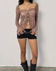 Immagine di Ratu Top in maglia Vintage Paisley Rosa