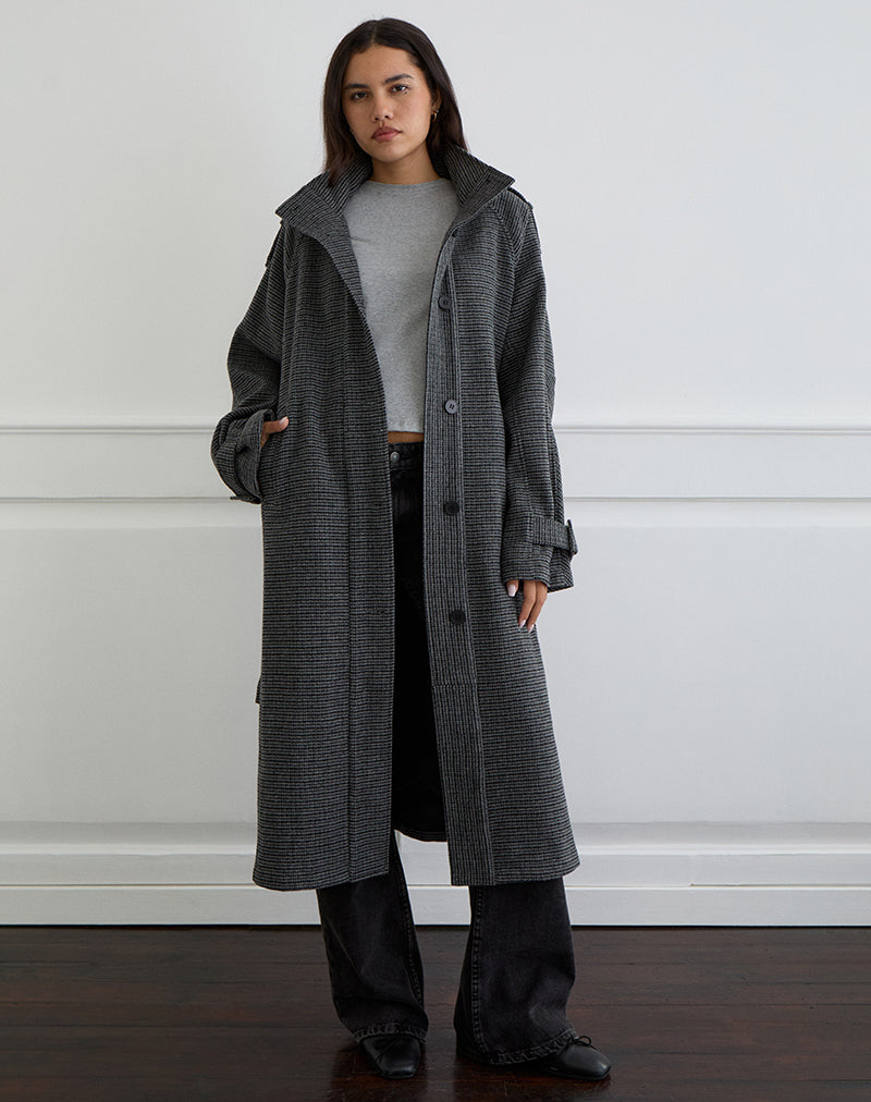 Immagine di Ravari Trench con cintura in Charcoal Check