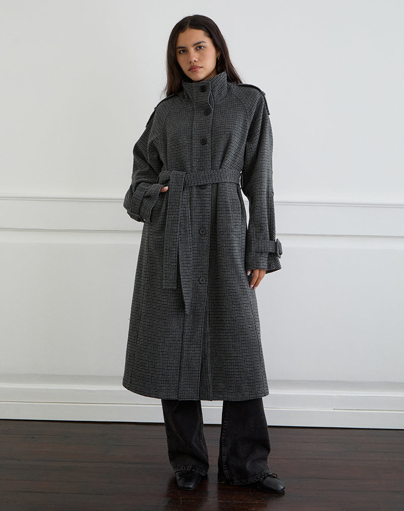 Immagine di Ravari Trench con cintura in Charcoal Check